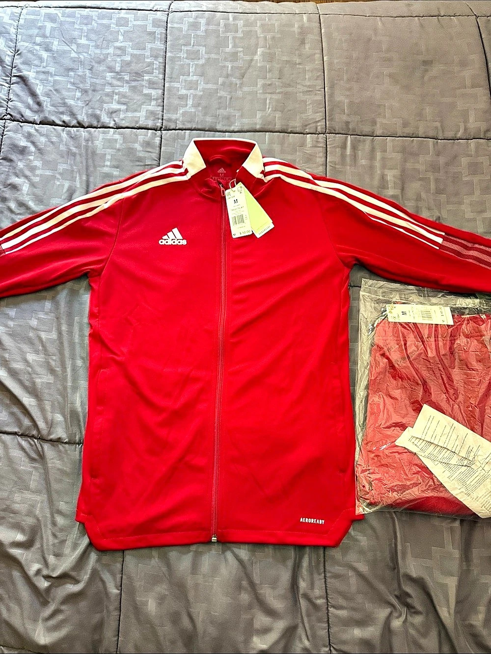 Adidas Tiro 21 Track Jacket & Pants Men's Red & White Medium NWT